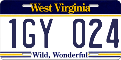 WV license plate 1GY024