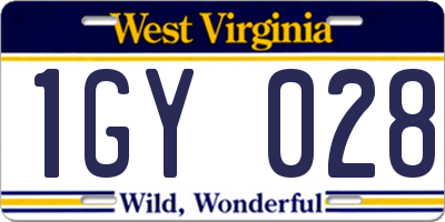 WV license plate 1GY028