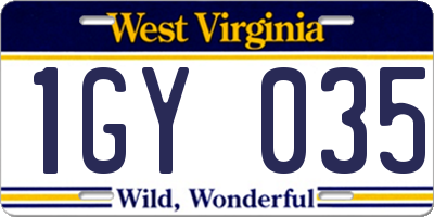 WV license plate 1GY035