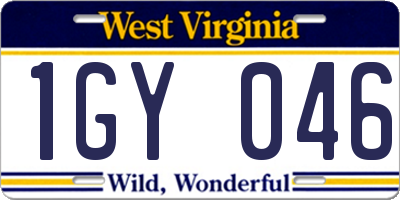 WV license plate 1GY046