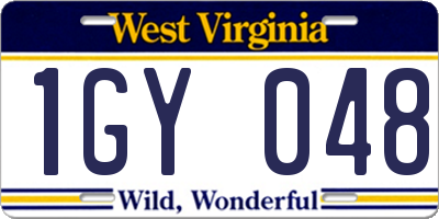 WV license plate 1GY048