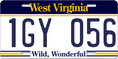 WV license plate 1GY056