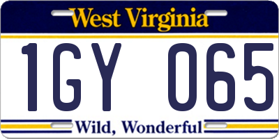WV license plate 1GY065
