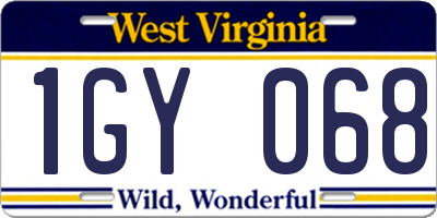 WV license plate 1GY068