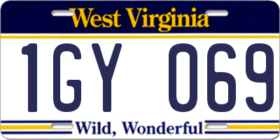 WV license plate 1GY069