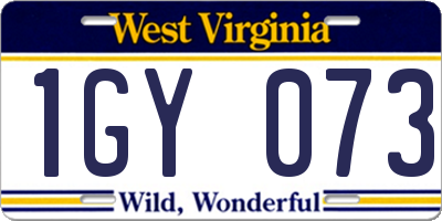 WV license plate 1GY073
