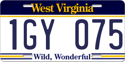 WV license plate 1GY075