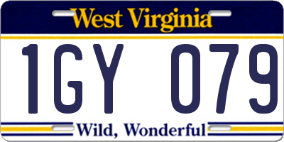 WV license plate 1GY079