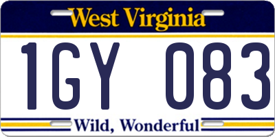 WV license plate 1GY083