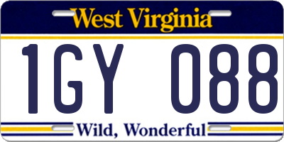 WV license plate 1GY088