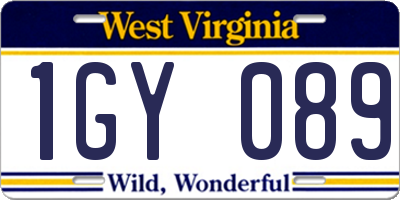 WV license plate 1GY089