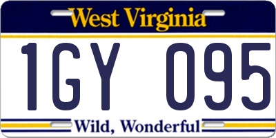 WV license plate 1GY095