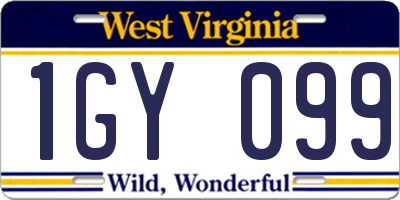 WV license plate 1GY099