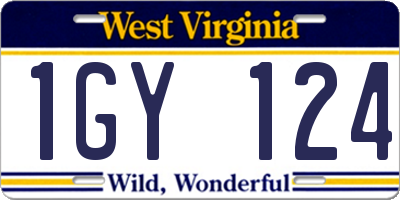 WV license plate 1GY124