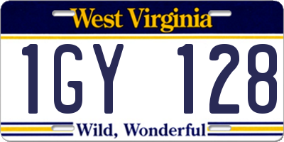 WV license plate 1GY128