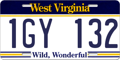 WV license plate 1GY132