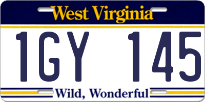 WV license plate 1GY145