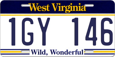 WV license plate 1GY146