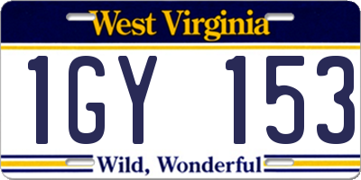 WV license plate 1GY153