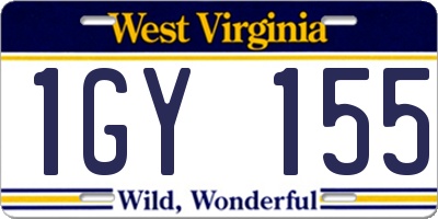 WV license plate 1GY155