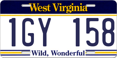 WV license plate 1GY158