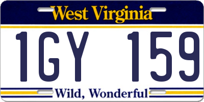 WV license plate 1GY159
