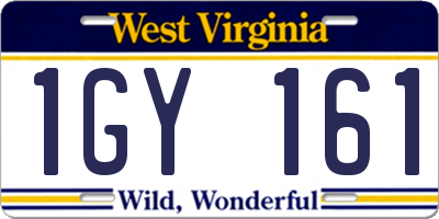 WV license plate 1GY161