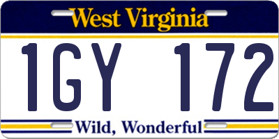 WV license plate 1GY172