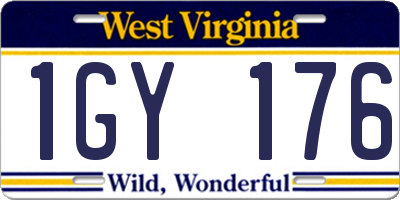 WV license plate 1GY176