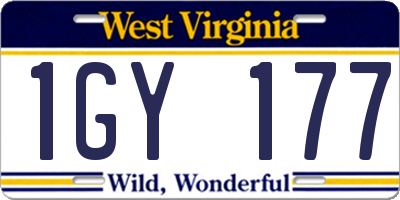 WV license plate 1GY177