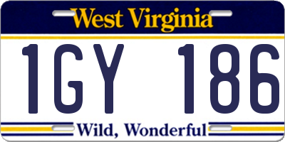 WV license plate 1GY186