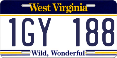 WV license plate 1GY188