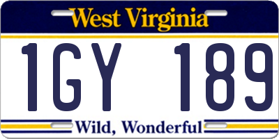 WV license plate 1GY189