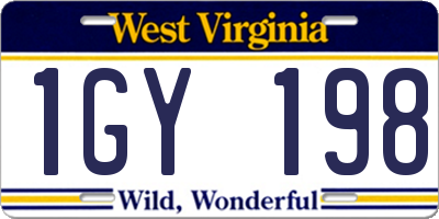 WV license plate 1GY198