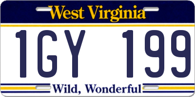 WV license plate 1GY199
