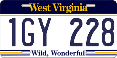 WV license plate 1GY228