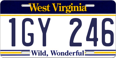 WV license plate 1GY246