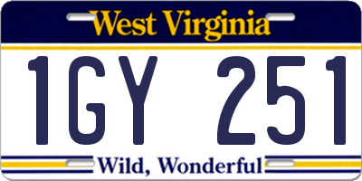 WV license plate 1GY251