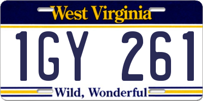 WV license plate 1GY261