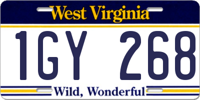 WV license plate 1GY268