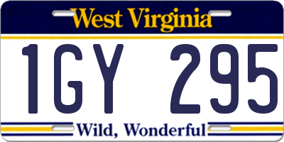WV license plate 1GY295
