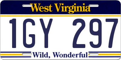WV license plate 1GY297