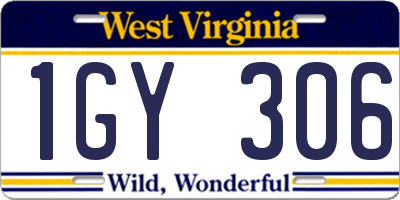 WV license plate 1GY306