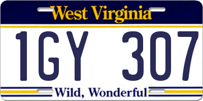 WV license plate 1GY307