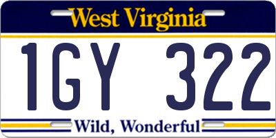 WV license plate 1GY322