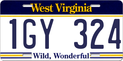 WV license plate 1GY324