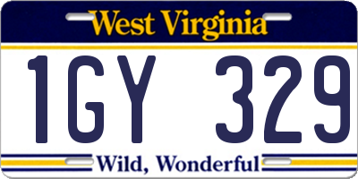 WV license plate 1GY329