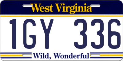 WV license plate 1GY336