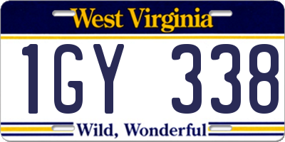 WV license plate 1GY338
