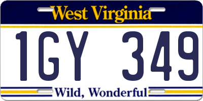 WV license plate 1GY349